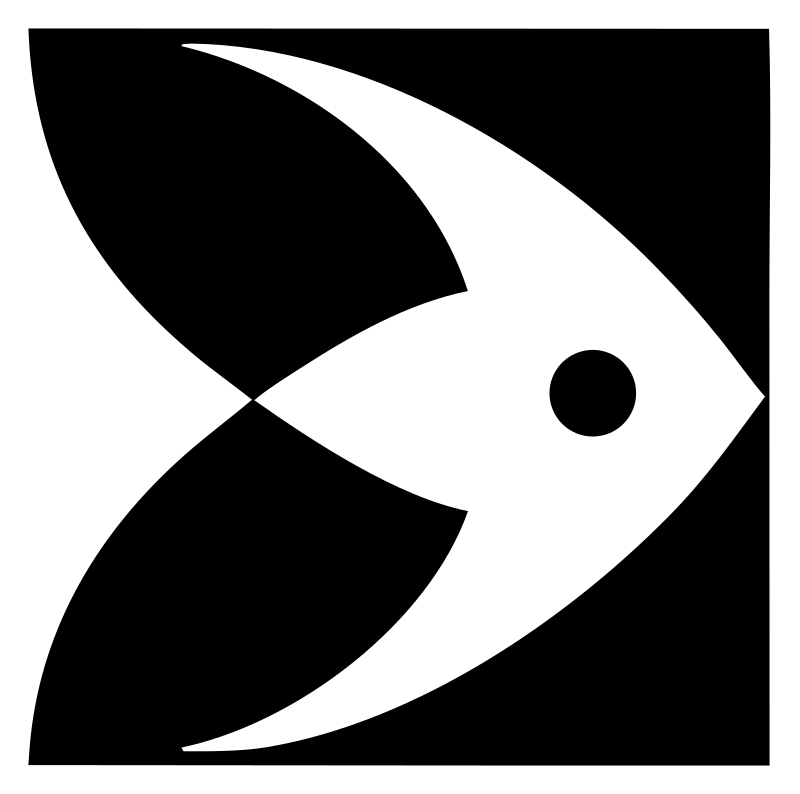 Negative Space Angelfish Square Badge