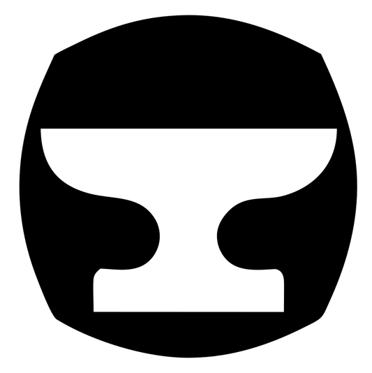 Negative Space Anvil Round Badge