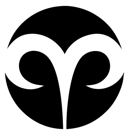 Negative Space Aries Circle Badge