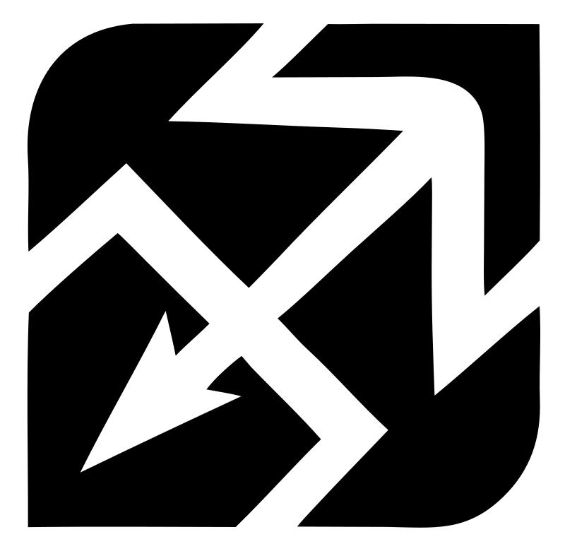 Negative Space Arrow Square Badge