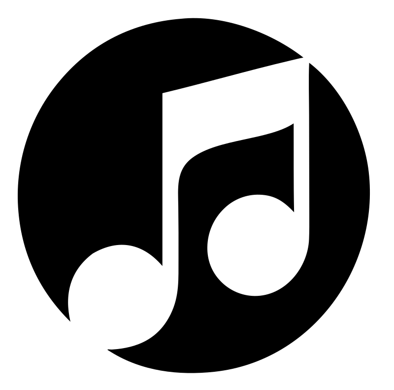 Negative Space Beamed Note Circle Logo