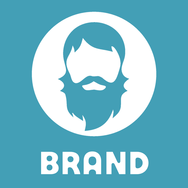 Negative Space Bearded Man Circle Badge preview