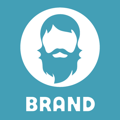 Negative Space Bearded Man Circle Badge preview