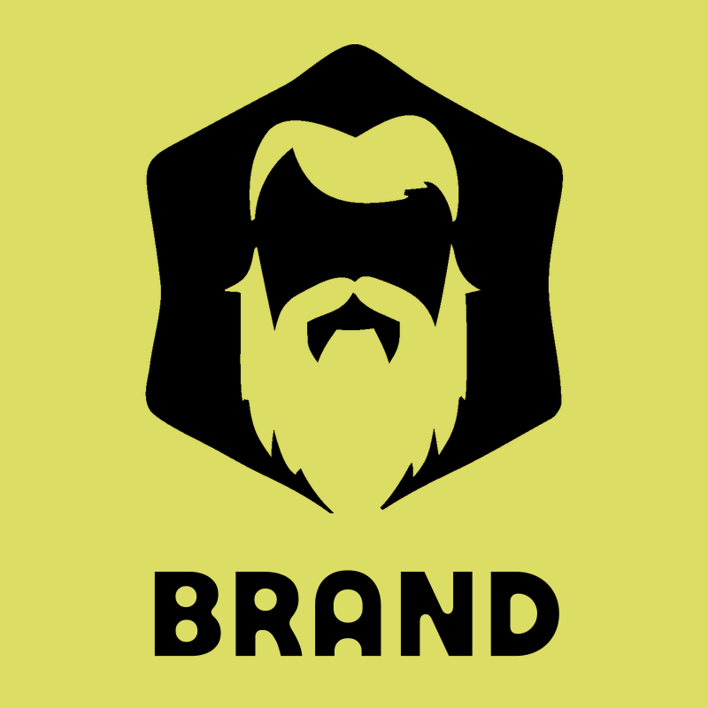 Negative Space Bearded Man Hexagon Badge preview