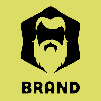 Negative Space Bearded Man Hexagon Badge preview