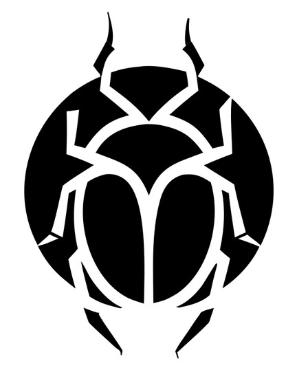 Negative Space Beetle Circle Emblem