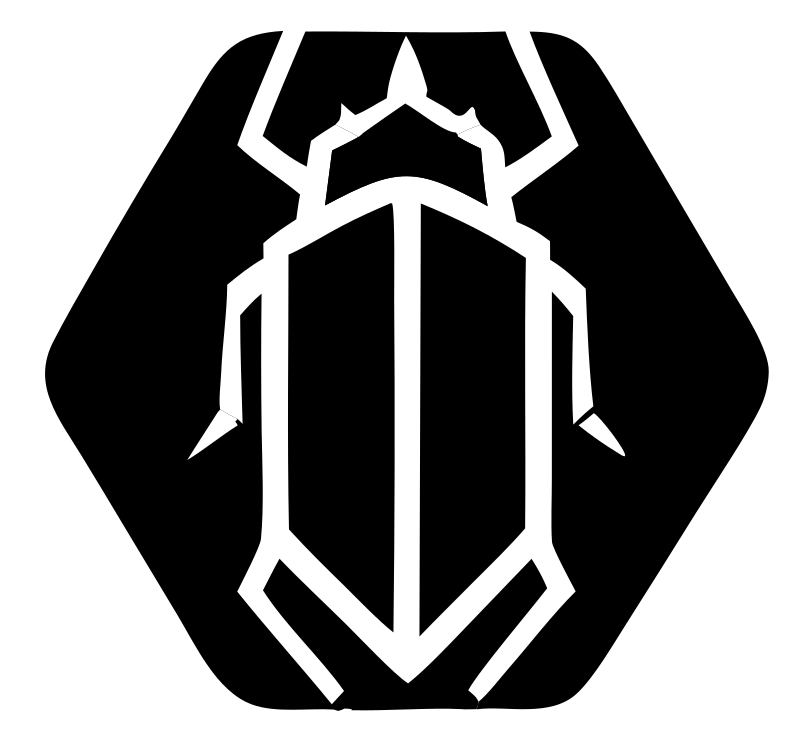 Negative Space Beetle Hexagon Badge