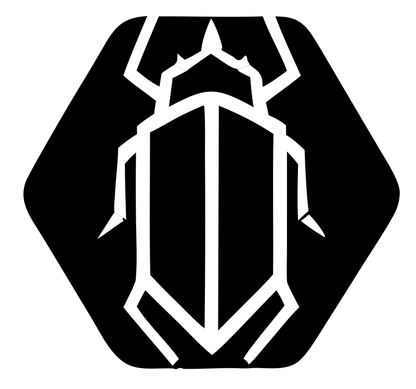 Negative Space Beetle Hexagon Badge