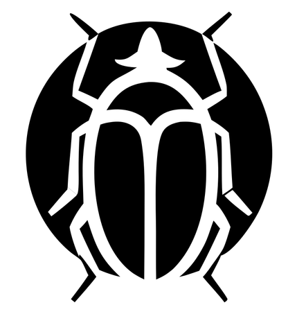 Negative Space Beetle Round Badge
