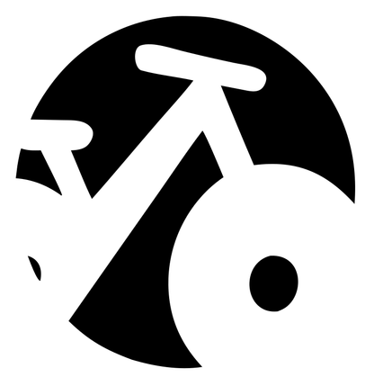 Negative Space Bicycle Circle Badge