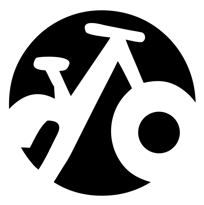 Negative Space Bicycle Circle Badge