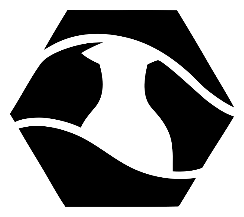 Negative Space Bird Hexagon Badge