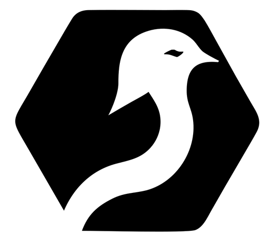 Negative Space Bird Hexagon Badge