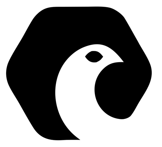 Negative Space Bird Hexagon Badge