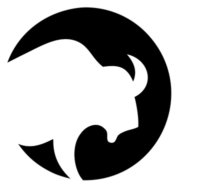 Negative Space Bison Circle Badge