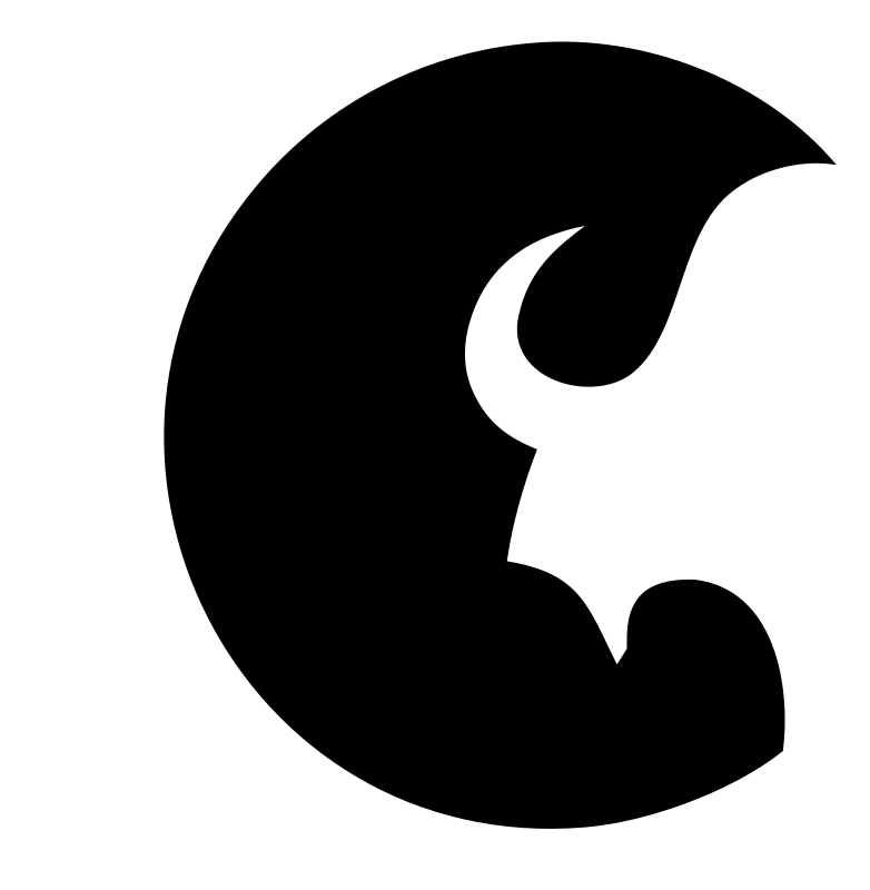 Negative Space Bison Horn Icon