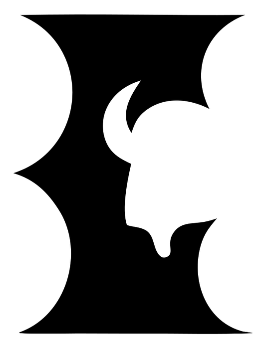 Negative Space Bison Initial Crest