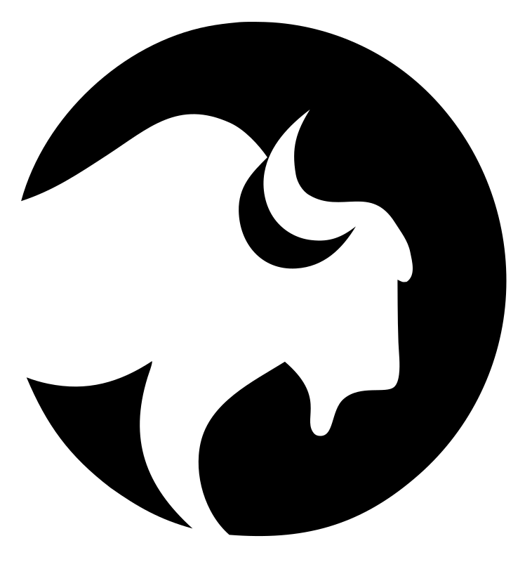 Negative Space Bison Profile Emblem