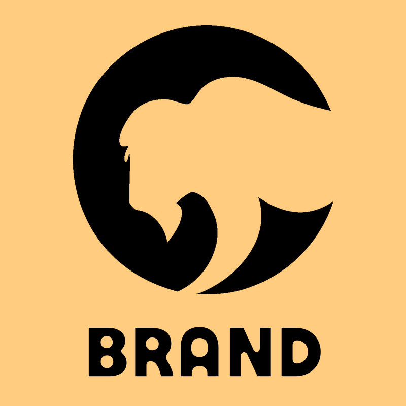 Negative Space Bison Round Logo preview