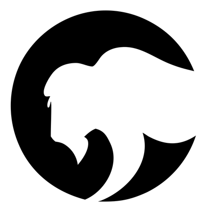 Negative Space Bison Round Logo