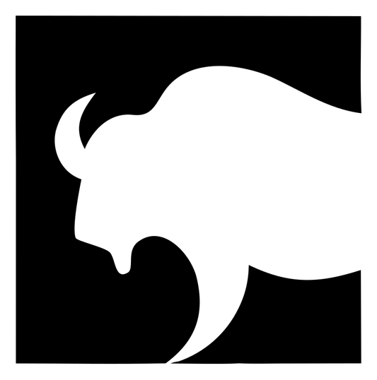 Negative Space Bison Square Badge