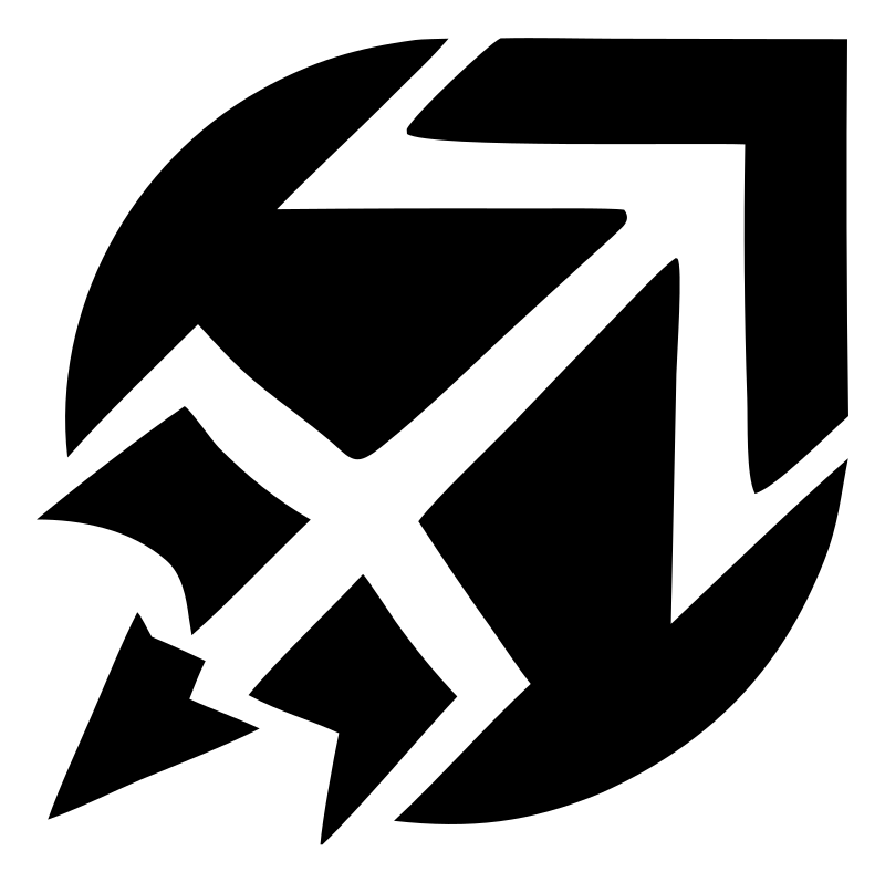Negative Space Bow Arrow Crest