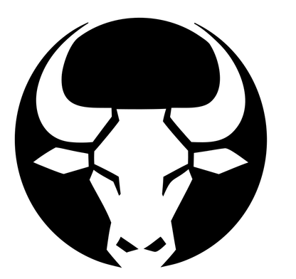 Negative Space Bull Circle Badge