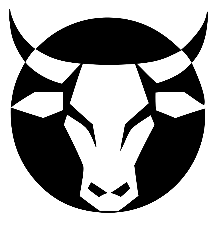 Negative Space Bull Circle Badge