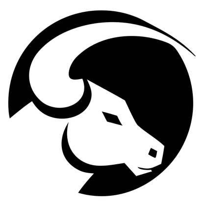 Negative Space Bull Circle Logo