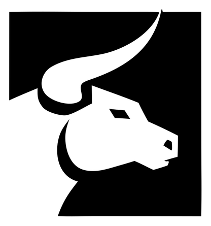 Negative Space Bull Square Logo