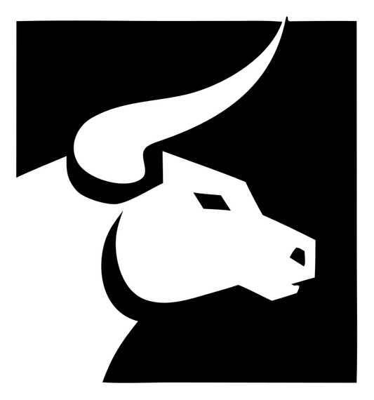 Negative Space Bull Square Logo