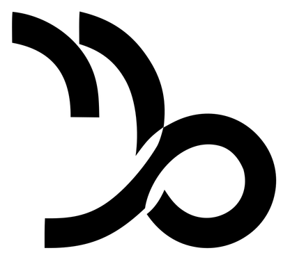 Negative Space Capricorn Curl Logo