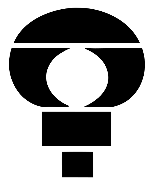 Negative Space Circle Bulb Icon