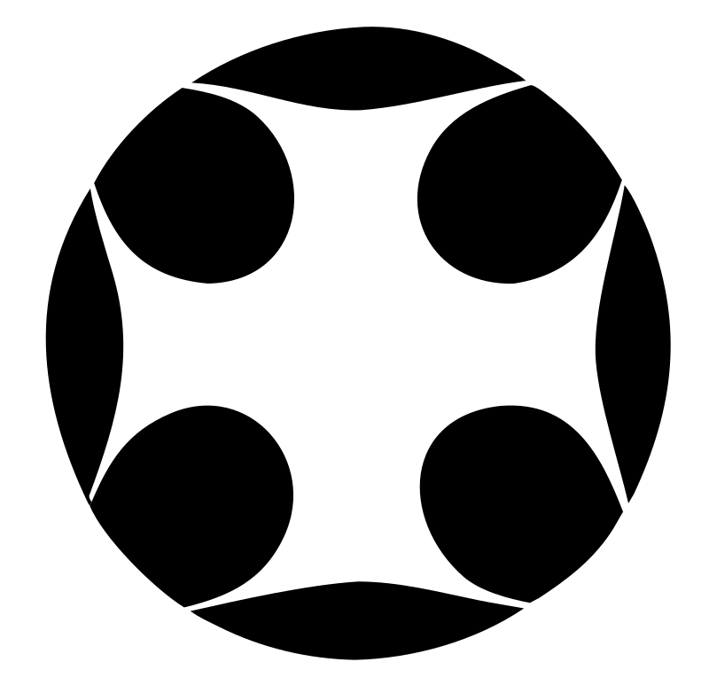Negative Space Circle Dot Cross Mark