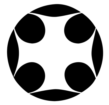 Negative Space Circle Dot Cross Mark