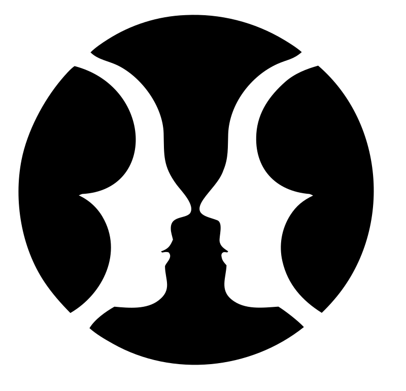 Negative Space Circle Faces Badge