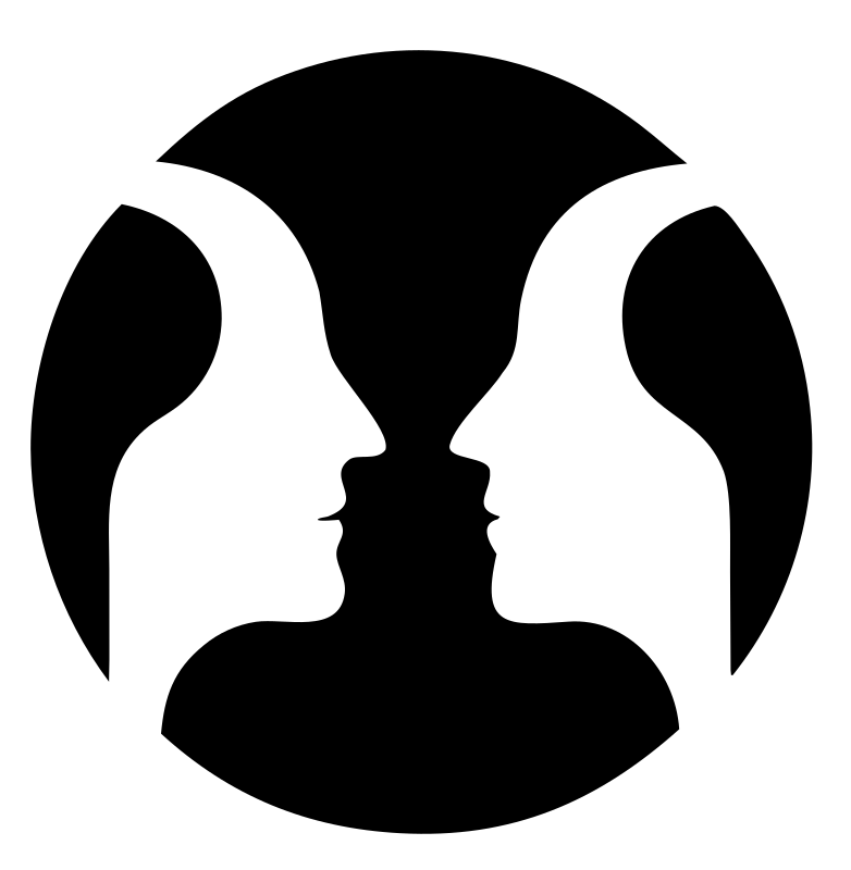 Negative Space Circle Faces Emblem