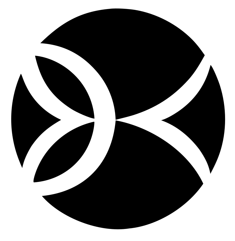 Negative Space Circle Pisces Icon