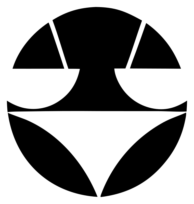 Negative Space Circle Split Badge