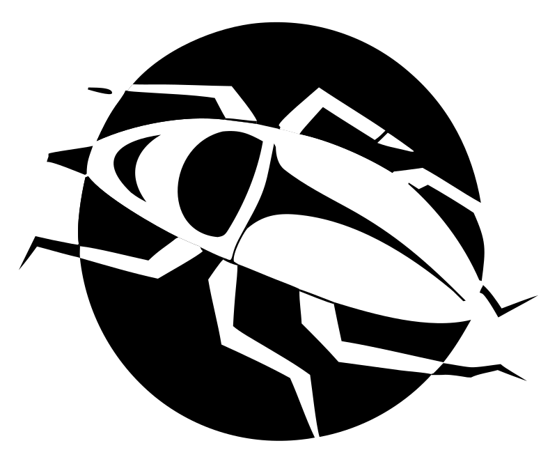 Negative Space Cockroach Circle Logo