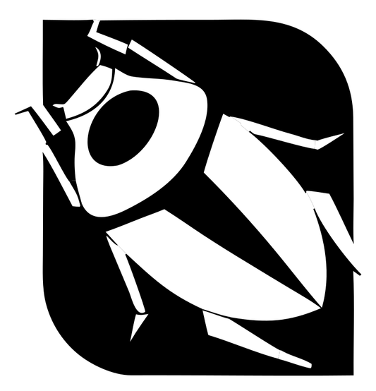 Negative Space Cockroach Icon