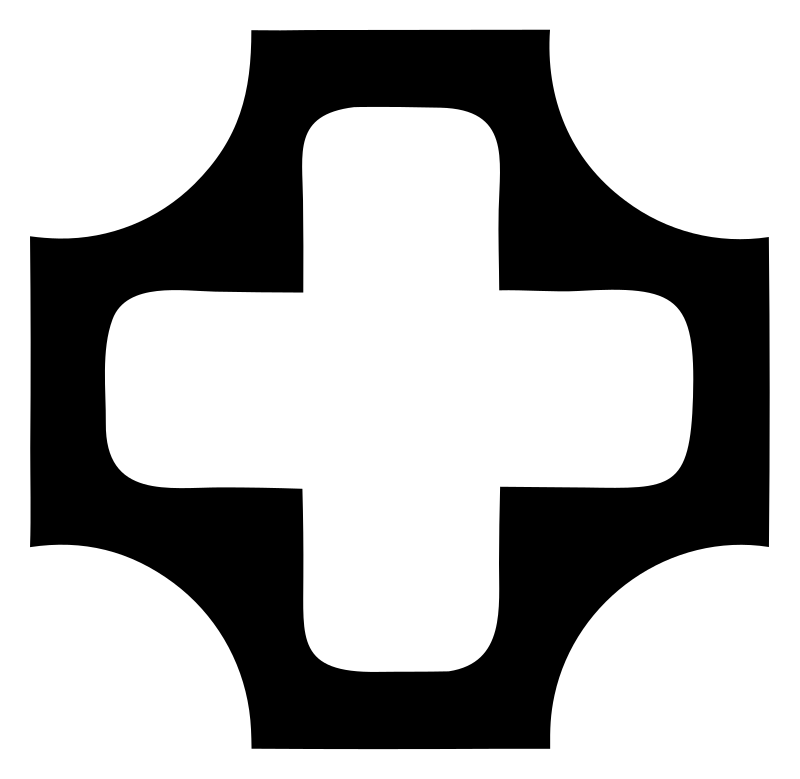 Negative Space Concave Cross Logo