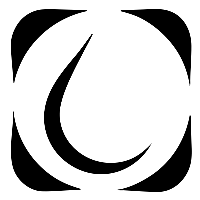 Negative Space Crescent Drop Badge