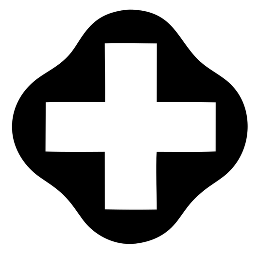 Negative Space Cross Blob Badge