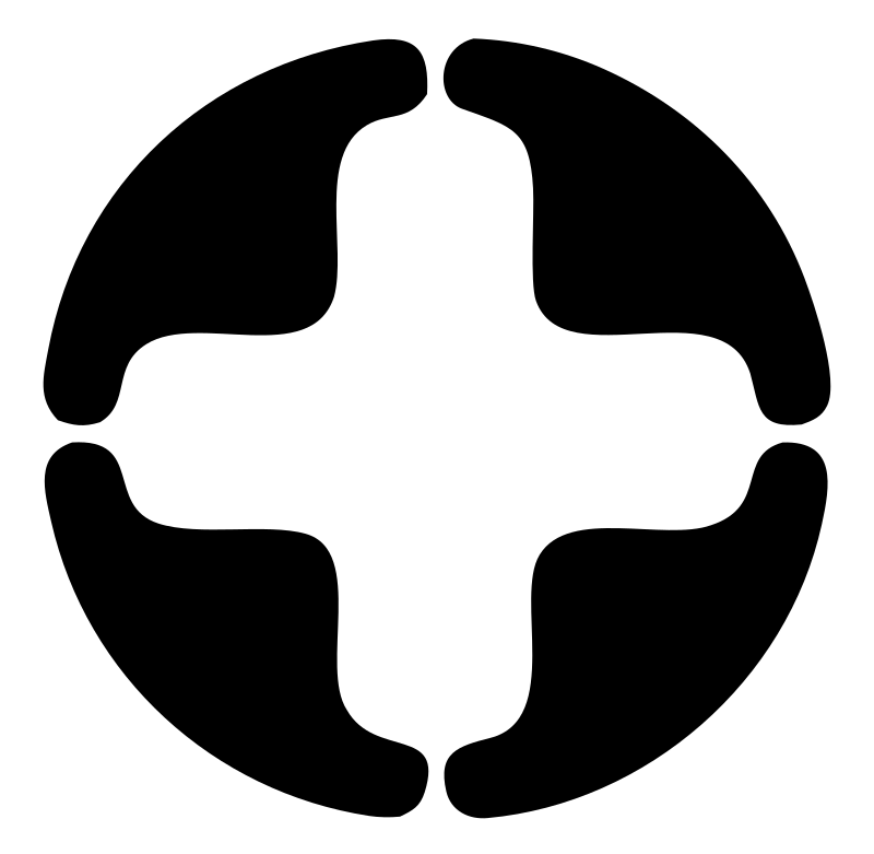 Negative Space Cross Circle Mark