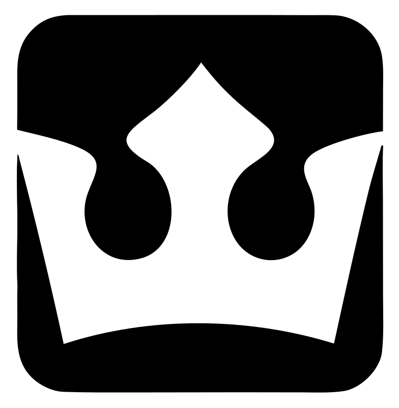 Negative Space Crown Square Badge