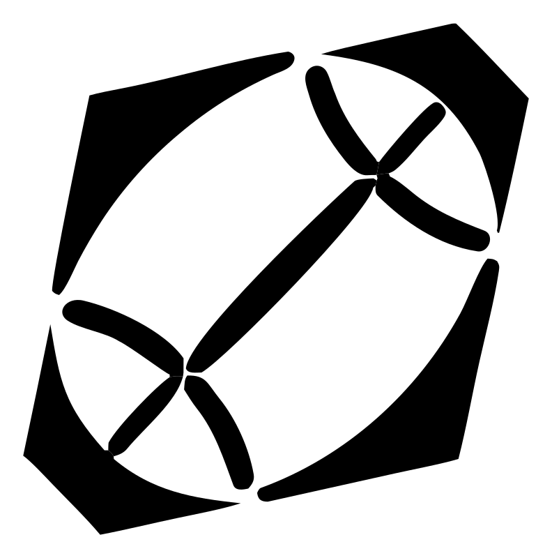 Negative Space Diamond Football Crest