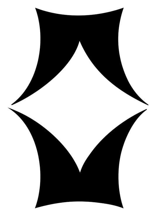Negative Space Diamond Hourglass Mark