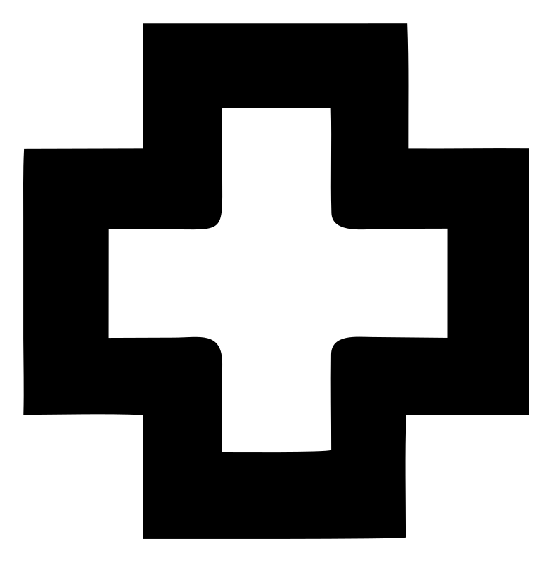 Negative Space Double Cross Logo