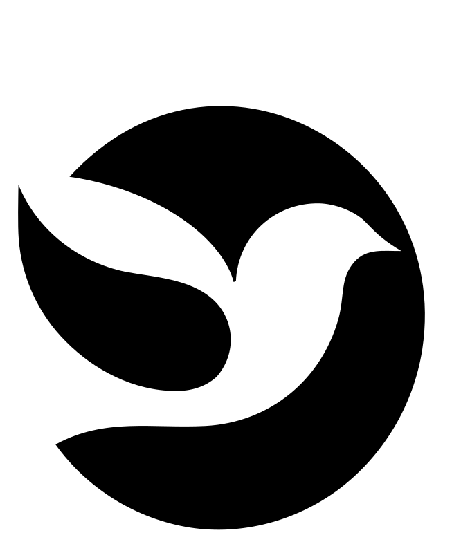 Negative Space Dove Circle Mark